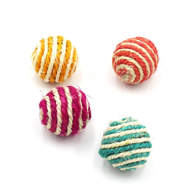 5 piezas 5 cm bola de sisal gatitos teaser juegos masticar rascar mascotas