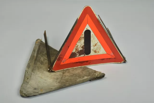 1965 Land Rover. British Military Hazard Warning Triangle in Canvas Cover. UYF