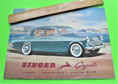 SINGER GAZELLE USA Car Sales Brochure c1959 #4160/Ex/USA SALOON Convertible 