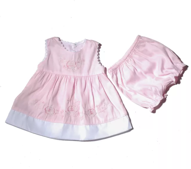 New Baby Girls Floral Party Dress with Bloomers in Pink,Green,Yellow 0-12 Months