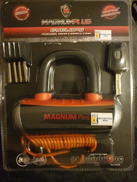 MAGNUM PLUS Lucchetto Disco Motociclope | Livello 8 | 55x55x14mm