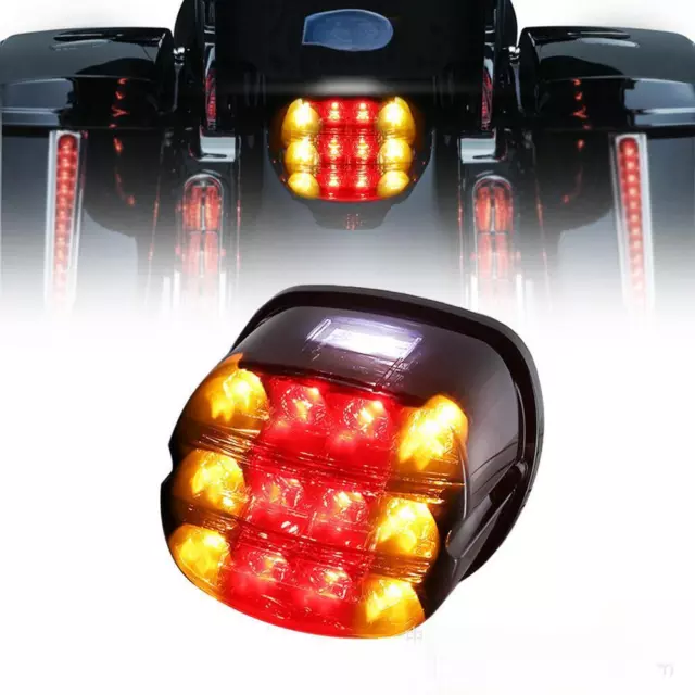 Smoked LED Rear Brake Tail Light Integrated Turn Signals Taillights For Motor