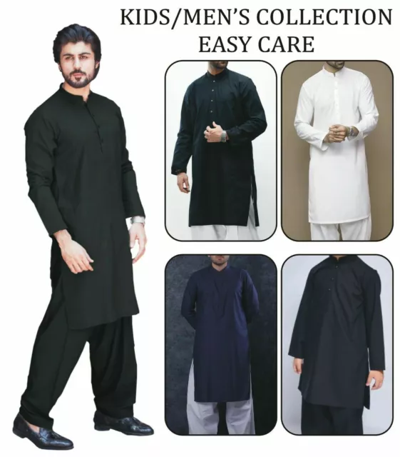 Men & Boys Pakistani Shalwar Kameez Perfect for Eid, Weddings, and Casual Wear