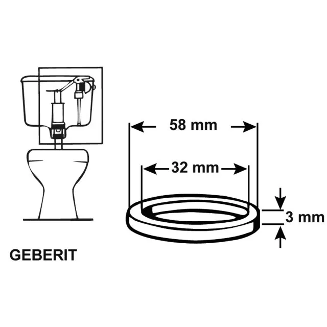 Membrane Gummi-Membrane ø58mm ø32mm Stärke 3mm schwarz für Ablaufventile Gummi 2