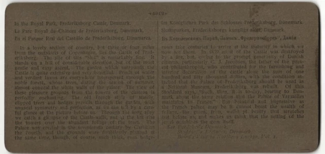 Stereo-Fotografie H.C. White & Co., London, Ansicht Hillerod, Schloss Frederiks 2