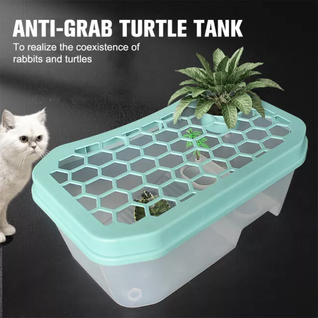 Turtle Tortoise HabitatReptile Vivarium Box with Basking Ramp Aquarium To-xd