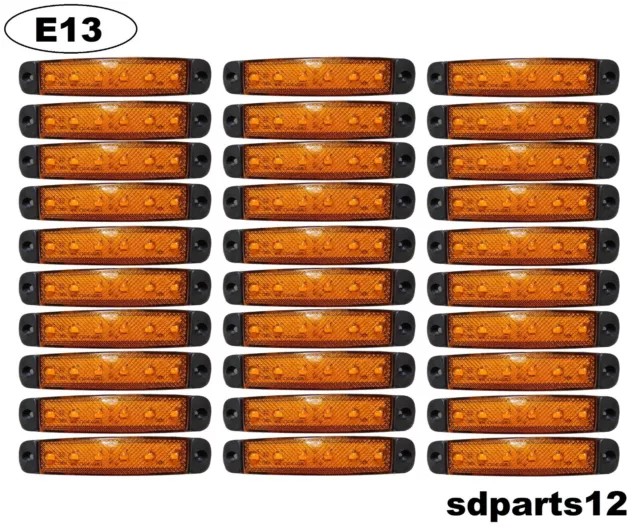 30 X 24v Volts Orange Led Feux De Gabarit Camion Car Van Tracteur Bus Camper