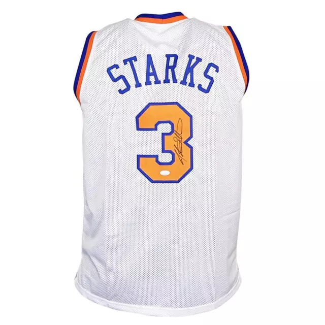 John Starks Signed New York White Basketball Jersey (JSA)