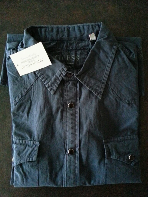Chemise Old Navy Homme Manches Longues Bleu Marine – Taille XL, état Neuf