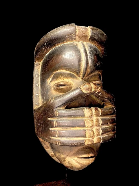 African Hand Carved Vintage Wall Hanging Dan Kran Style Face Mask-5734