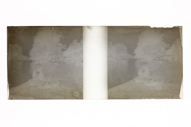 France Photo Blur Amateur Stereo L14n5 Glass Plate Vintage NEGATIVE