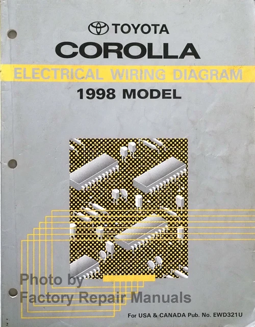 1998 TOYOTA COROLLA Electrical Wiring Diagrams Manual Original ...