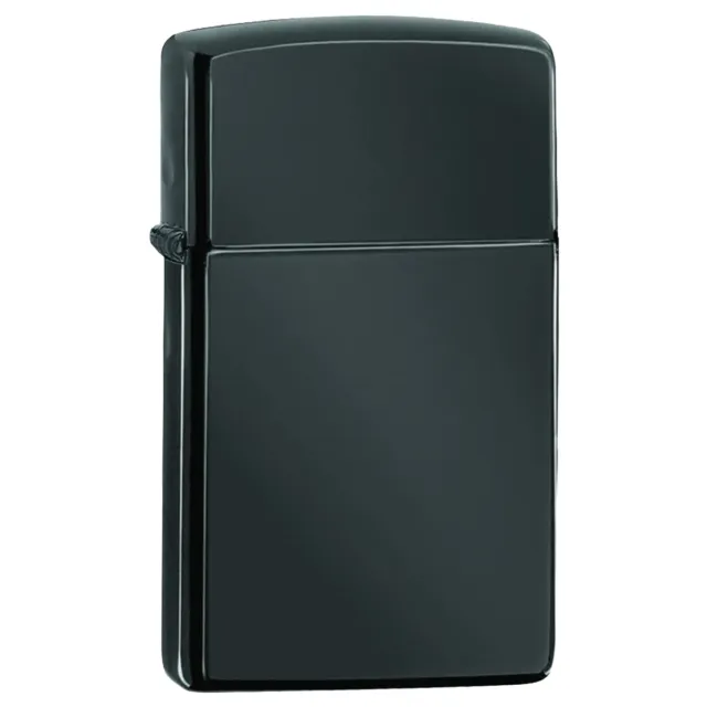 Zippo Slim Pocket Premium Refillable Elegant Camping Lighter High Polish Black