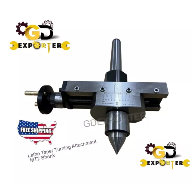 Lathe Taper Turning Attachment  MT2  Shank 2MT With Revolving Centre Live Center