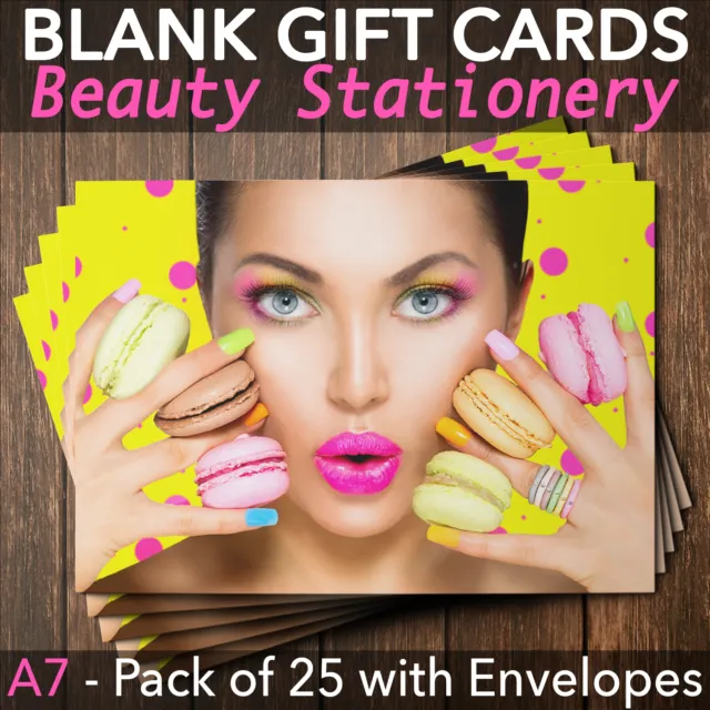 Gift Voucher Card Massage Beauty Nail Salons Hairdressers x25 + Envelopes CLN