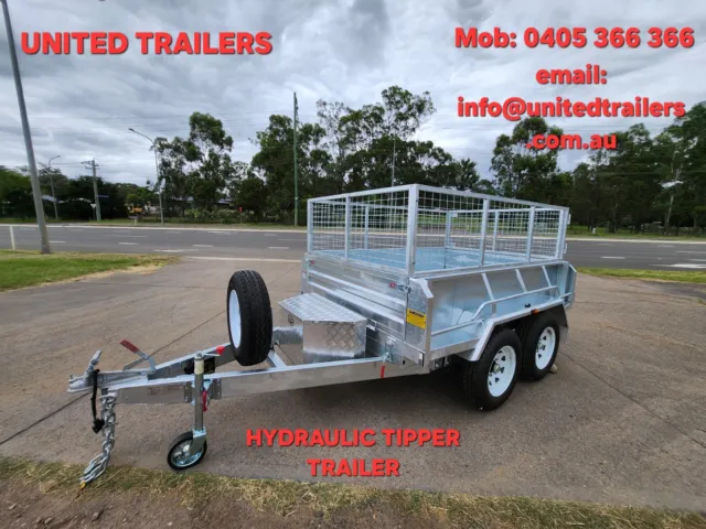 Hydraulic Tipper 10x5 Galvanised Trailer 3500 KG ATM WITH 600MM CAGE