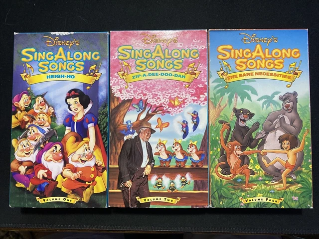 DISNEYS SING ALONG Songs 3 VHS Lot - Snow White: Heigh-Ho (VHS, 1994 ...