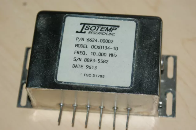 Isotemp 10 MHz Ovenized 10 MHz Oscillator  OCXO 134-10 12 VDC Sine Wave Output