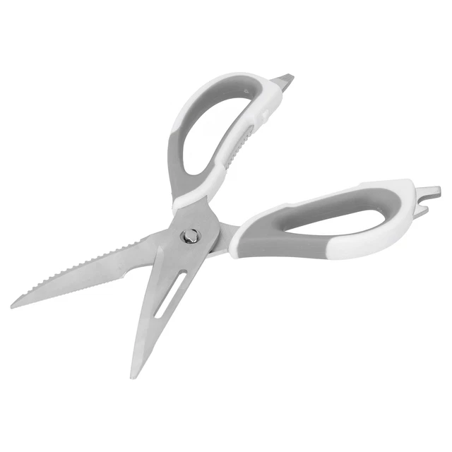 Tijeras de cocina desmontables grises acero inoxidable multifuncionales mariscos alimentos
