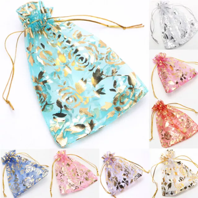 10PCS Organza Jewelry Candy Gift Pouch Bags Wedding Party Xmas Favors Decor S..x