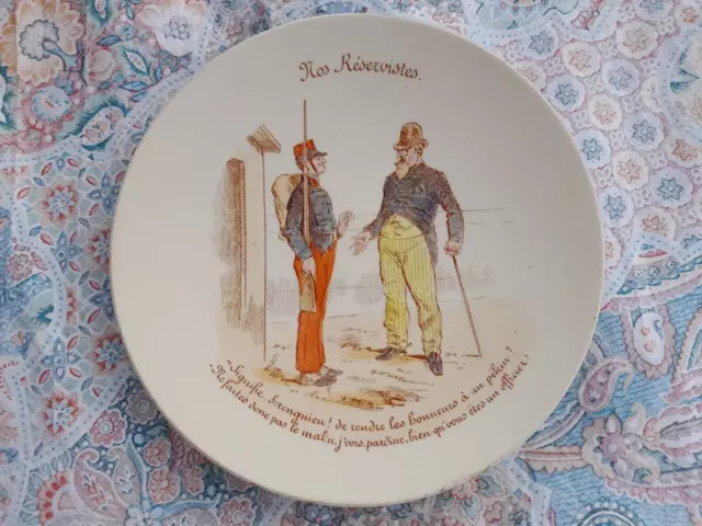 Nos Reservistes   Ancienne Assiette Parlante   Militaire  Luneville