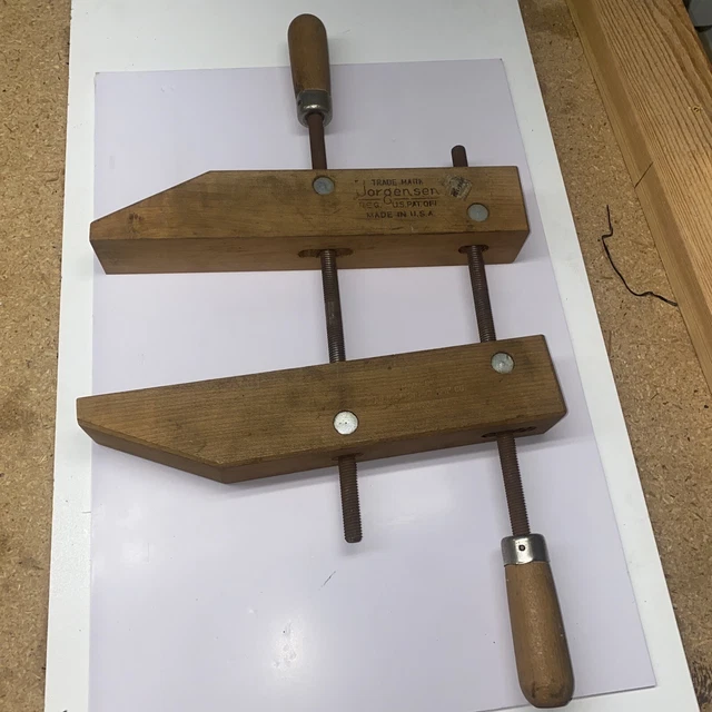 Vintage Jorgensen Adjustable Hand Screw Wood Clamp 12” Wooden Clamps USA Wood
