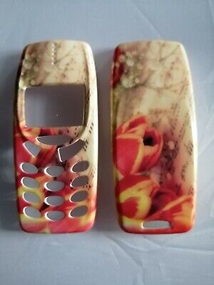 Red Tulips Base Nokia 3310 / 3330 Fascia Front and Back Covers Housings Keypads
