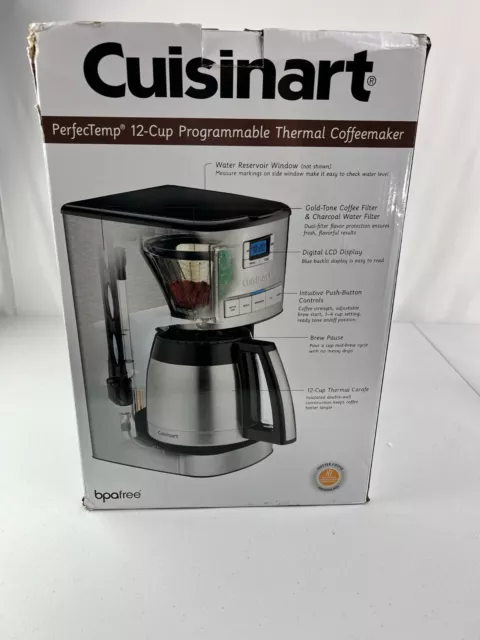 Cuisinart  Silver Backlit LCD 12-Cup Programmable Thermal Coffee Maker DCC-3850T