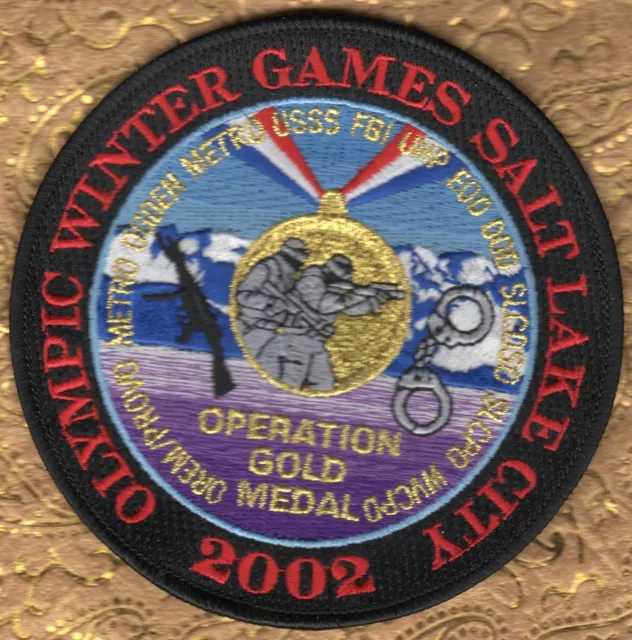 Olympic winter Games Salt Lake City 2002 Operation Gold Medal FBI, DOD , Patch