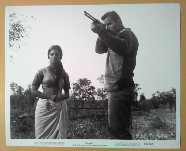 8x10 Photo~ MAYA ~1966 ~Sonia Sahni ~Clint Walker w gun rifle ~India