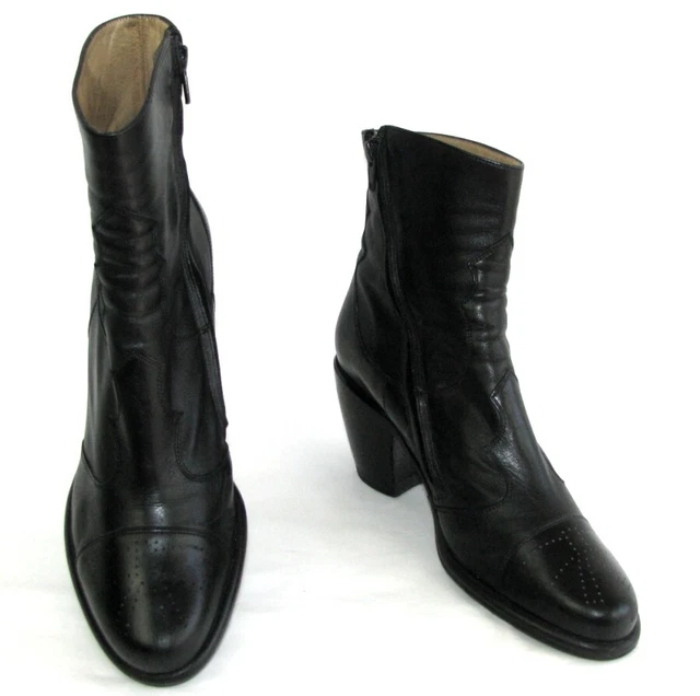 FREE LANCE Bottines EDDY talons 7 cm ZIP cuir noir 38 - TRES BON ETAT
