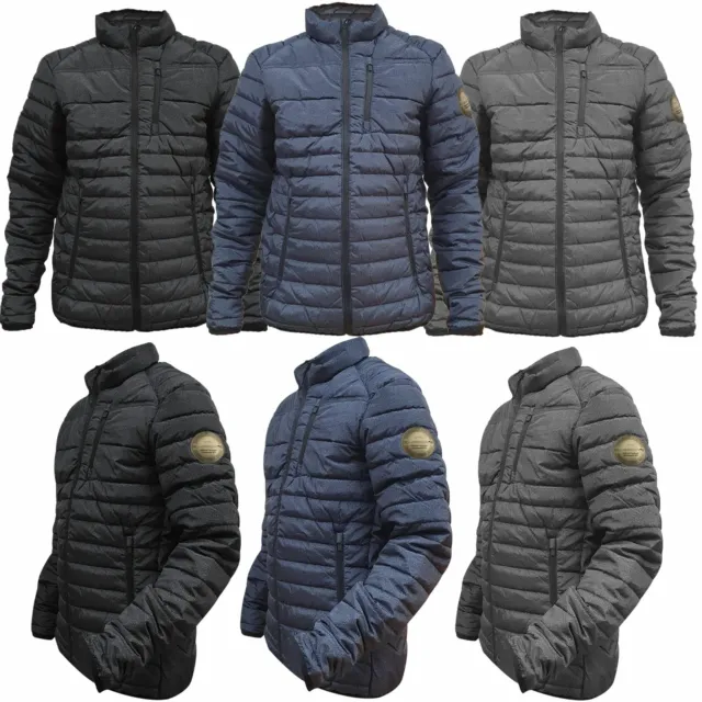 Mens Padded Jacket Coat Puffer Bubble Quilted Fleece Lined Warm Work Wear Winter