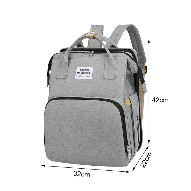 3in1 Baby Diaper Bag Backpack Foldable Crib w/Changing Waterproof Multi-Function 4