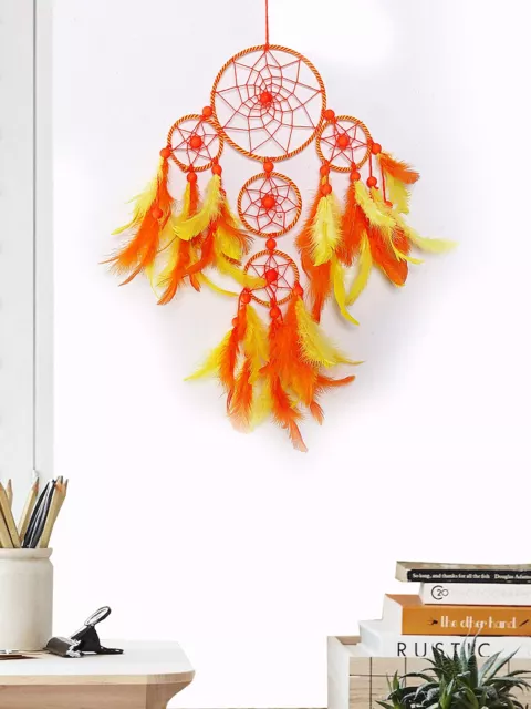 Dream Catcher ~ Yellow Orange 4 Tier Wall Hanging ~ Handmade Mandala Hangings... 3