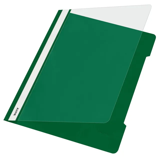 Leitz A4 Standard Plastic File, Pack of 25, 250 Sheet Capacity, Green, 41910055