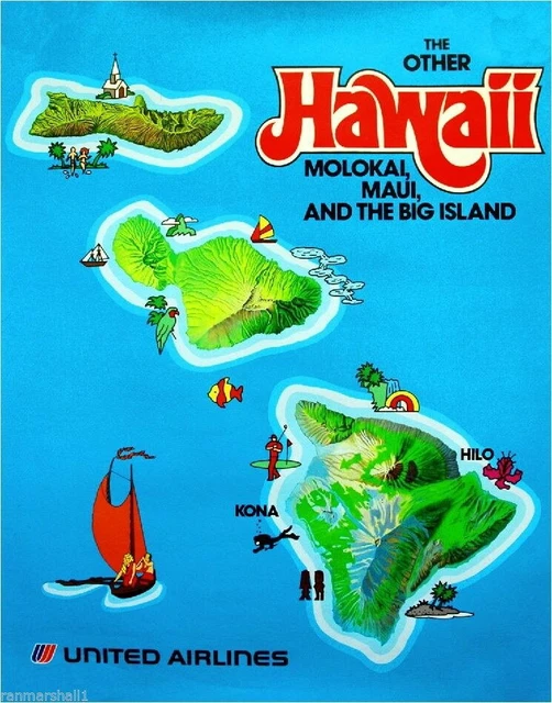 95914 The Other Hawaii Maui Hawaiian Island United Wall Print Poster Affiche