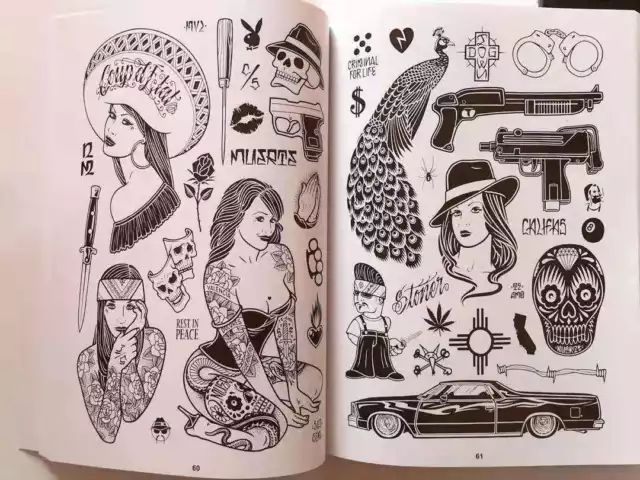 Libros flash de diseño de tatuajes referencia de tatuajes de la vieja escuela 3