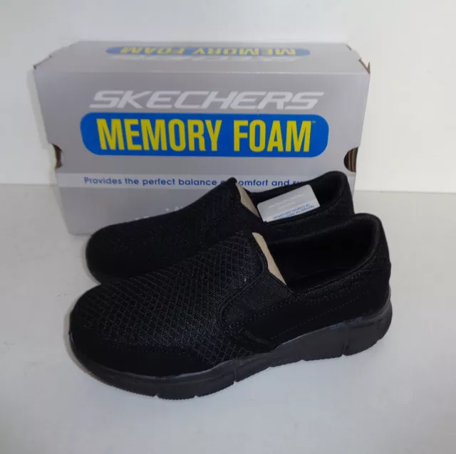 Skechers Boys Junior Trainers Black Shoes Kids Girls Casual School New Size 1