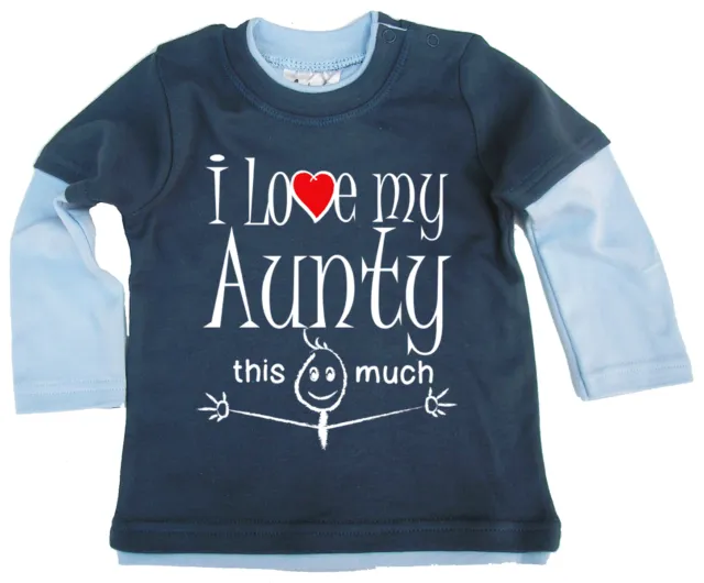 Baby Skater Top "I Love My Aunty this Much" Niece Nephew Gift Long Sleeved