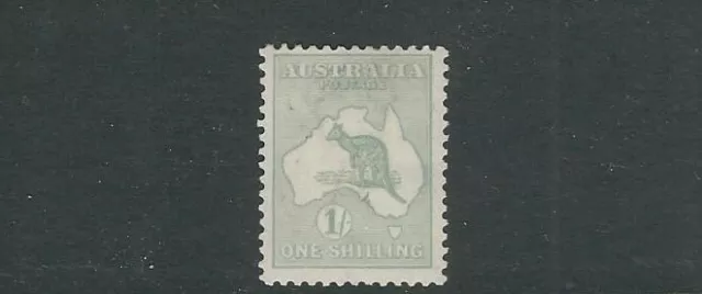 AUSTRALIA 1915 KANGAROO (Sc 42 1sh wmk wide cwn/narrow A) F/VF MH very tiny thin