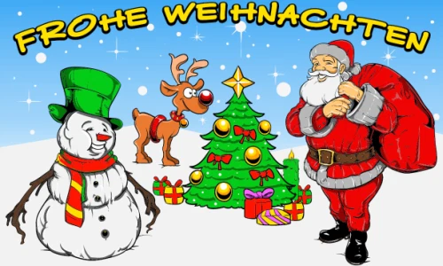 Frohe Weihnachten Rentier Schneemann Weihnachtsmann Fahne Flagge 1,50x0,90m