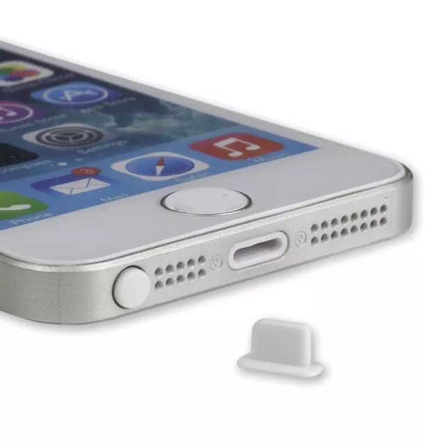 KIT 2 bouchons anti poussière (audio+prise dock) pour iPhone 6 -  BLANC -NOVAGO