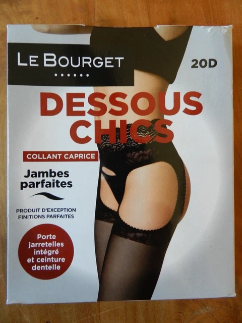 COLLANT LE BOURGET avec PORTE JARRETELLES INTEGRE SILHOUETTE SEXY taille 3 NEUF