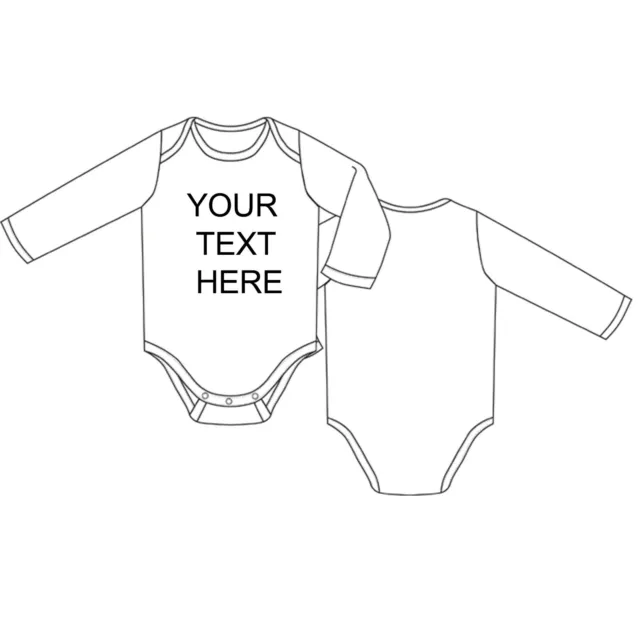 Personalised Baby Grow Long Sleeve Vest Shower Gift Boys Girls Any Name White