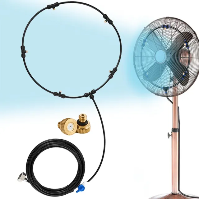 20ft Fan Misting Kit Outdoor Mist Cooling System Water Mister Spray Fan Mister