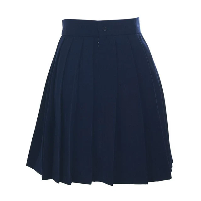 US Ship School Girl Pleated Skirt Tennis Plain Sailor Mini Skirts Size 4XL