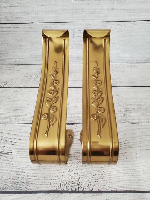 The Bombay Company Drape Curtain Metal Tiebacks With Floral Design Set Of 2