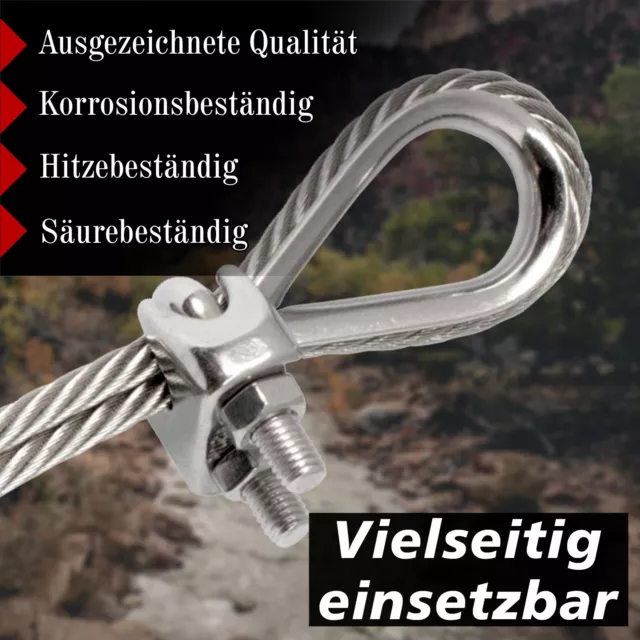 Spannschloss Drahtseil Schäkel Karabiner Edelstahlkette Drahtseilklemme Kausche 3