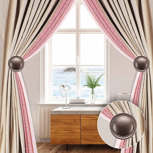 Beautiful Mounted Metal Drapery Hook Curtain Holders Brown for Door set of 2 3