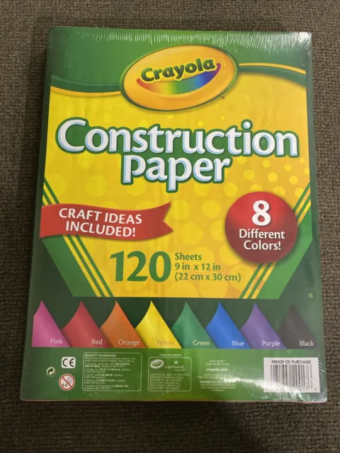 Papel artesanal de construcción Crayola 8 colores 120 hojas multiusos niños